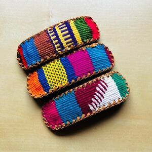 Southwestern Boho Colorful Vibrant Hand Crafted Hair Clip Set of 3 NEW